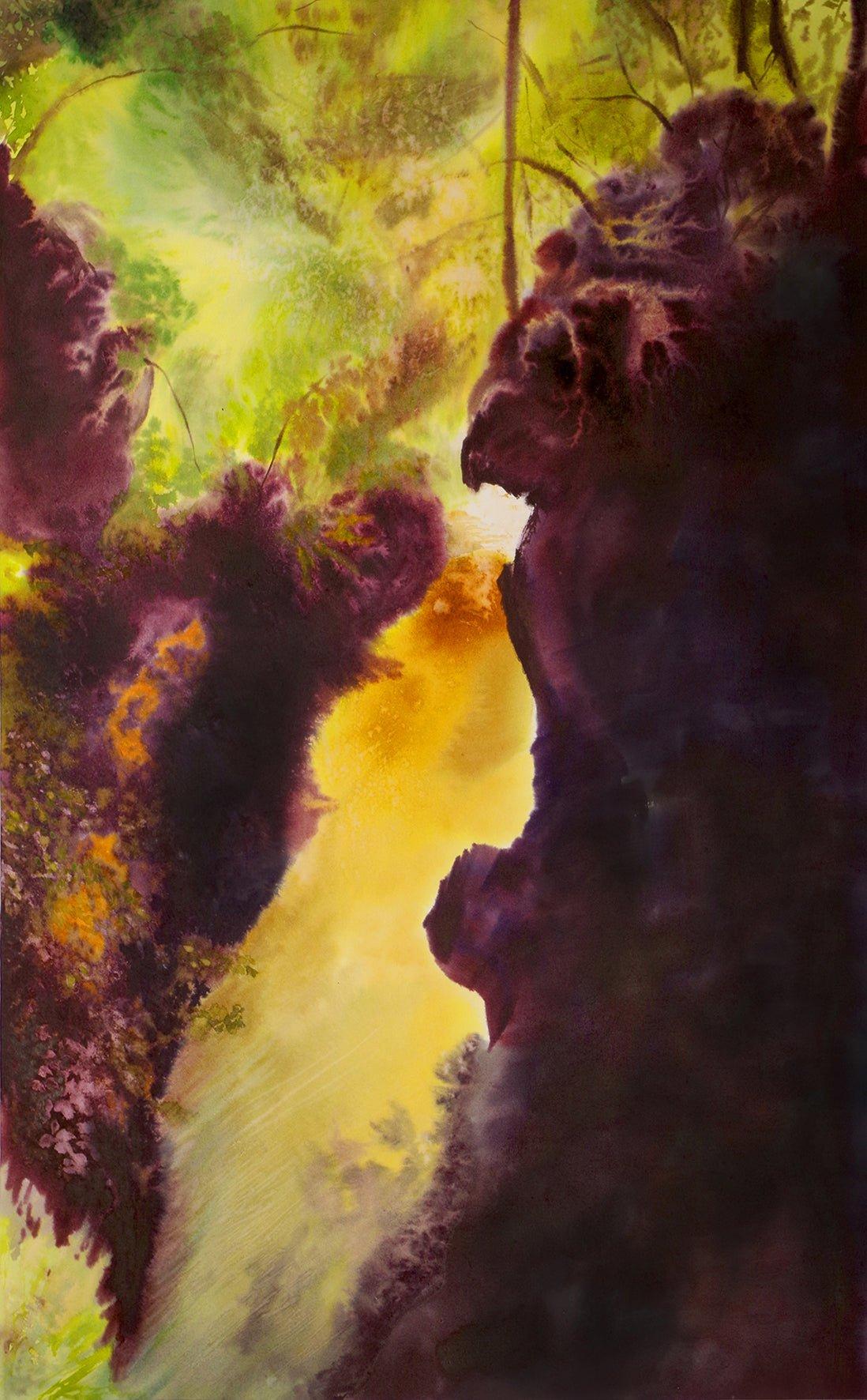 View from the bridge — Watercolour on wet paper, 51 × 71 cm — by Joseph E. Sherriff